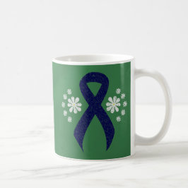 Dark Blue Ribbon Chalkboard Kaffeetasse