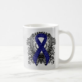 Dark Blue Ribbon mit Flügeln Kaffeetasse