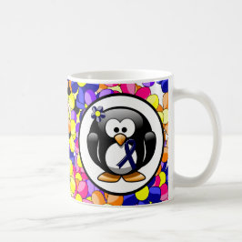 Dark Blue Ribbon Penguin Kaffeetasse