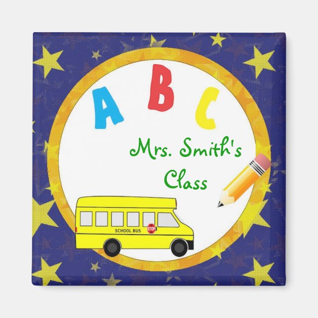 Dark Blue School Buslehrer Magnet D2 (Vorne)