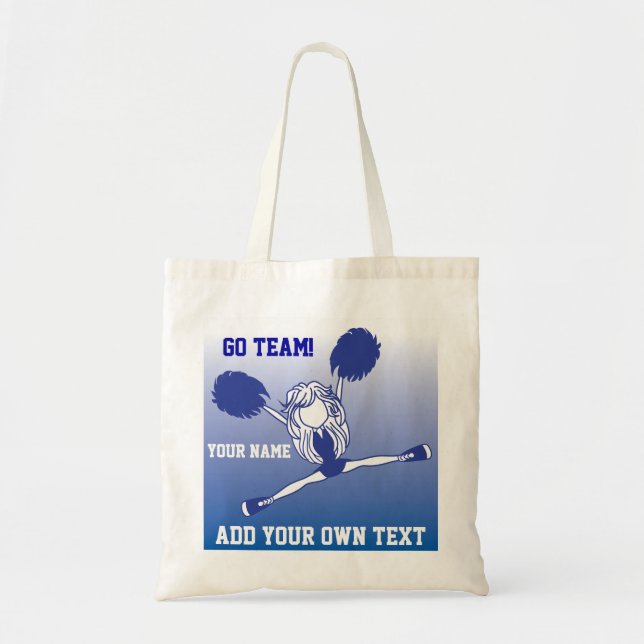 Dark Blue Silhouette Cheerleader Girl Tragetasche (Vorne)