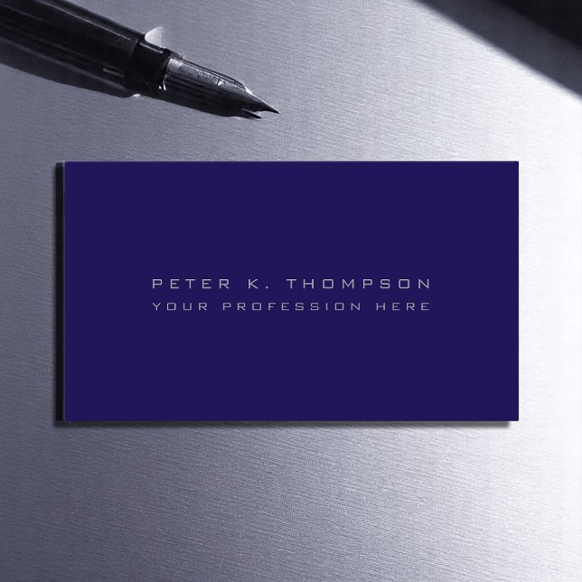 Dark Blue Simple Minimalistisch Visitenkarte (Von Creator hochgeladen)