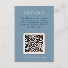 Dark Blue Simple Wedding Begleitkarte