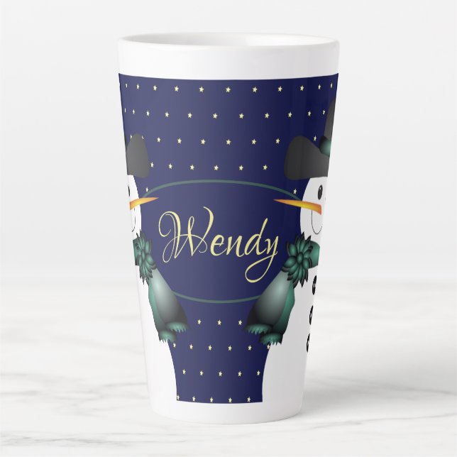 Dark Blue Snowman Milchtasse (Vorderseite)