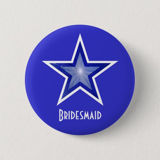Dark Blue Star 'Bridesmaid' button blue (Vorderseite)