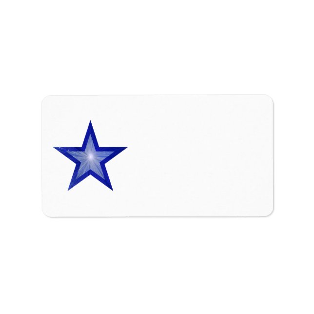 Dark Blue Star Etikett Mittelweiß schlicht Adressaufkleber (Vorne)