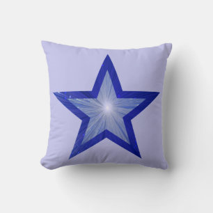 Dark Blue Star groß & klein eckig blass Kissen