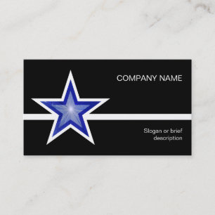 Dark Blue Star ligne blanche carte de visite noir