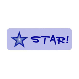 Dark Blue Star "STAR" - kleines, blassblaues Etike