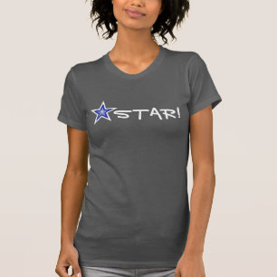 Dark Blue Star White STAR! Damengrauer T - Shirt