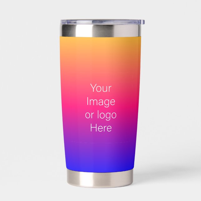Dark Blue Traveller Gradient Personalize Thermobecher (Links)