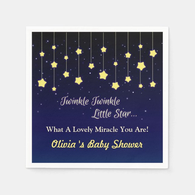 Dark Blue Twinkle Little Star Babydusche Serviette (Vorderseite)