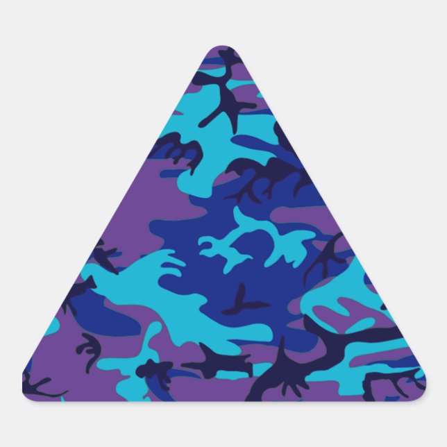 Dark Blue und Lila Camouflage Triangle Stickers (Vorderseite)