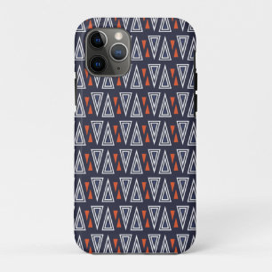Dark Blue und Red Geometric Triangle Pattern Case-Mate iPhone Hülle