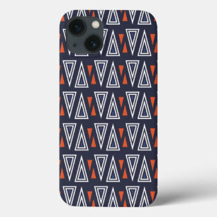 Dark Blue und Red Geometric Triangle Pattern Case-Mate iPhone Hülle