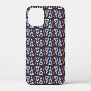 Dark Blue und Red Geometric Triangle Pattern Case-Mate iPhone Hülle