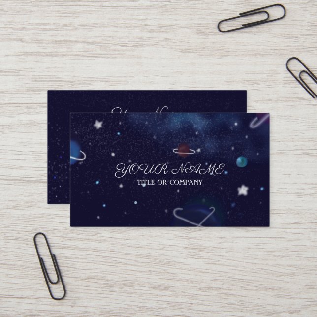 Dark Blue Universum Business Card Visitenkarte (Vorderseite/Rückseite Beispiel)