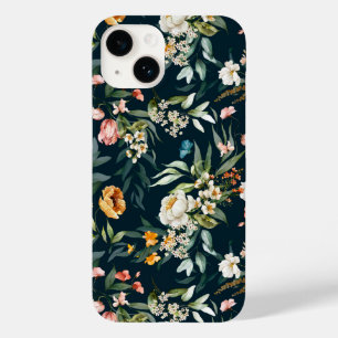 Dark Blue Vintag Style Garden Blume Muster Case-Mate iPhone 14 Hülle