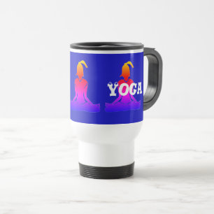 Dark Blue & White Commuter "Java Yoga" Reiseumarmu Reisebecher