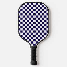 Dark Blue with White Square Pattern Pickleball Schläger