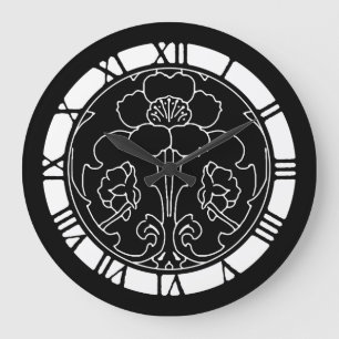 Dark Blume Motif Große Wanduhr