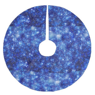 Dark Blurred Blue Starry Stars Weihnachten Polyester Weihnachtsbaumdecke