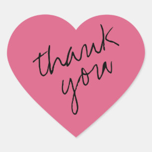 Dark Blush Pink Herz Danke Sticker