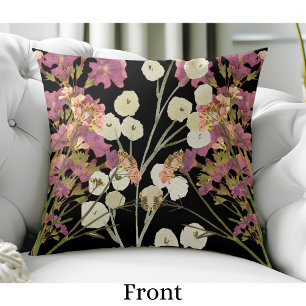 Dark Boho Pressed Paper-Blume Kissen