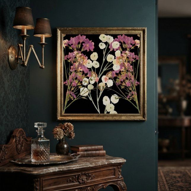 Dark Boho Pressed Paper-Blume Poster (Von Creator hochgeladen)