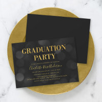 Dark Bokeh Imitate Gold Graduation Party