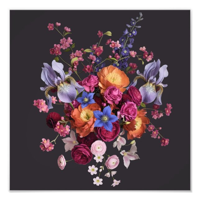 Dark Botanical Bloom Fotodruck (Vorne)