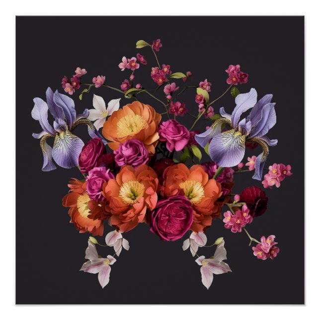 Dark Botanical Bloom Poster (Vorderseite)