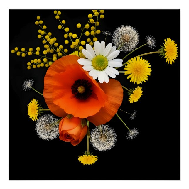 Dark Botanical Bloom Poster (Vorderseite)