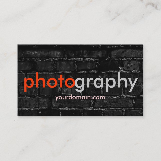 Dark Brick Wall Fotograf Artist Business Card Visitenkarte (Vorderseite)