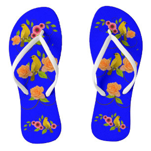 Dark Bright Blue Pool Beach Flip Flops