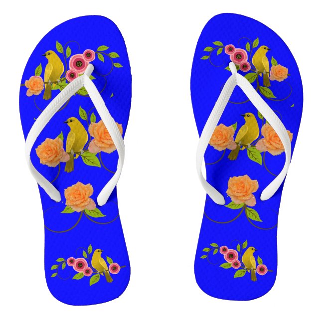 Dark Bright Blue Pool Beach Flip Flops (Fußbett)