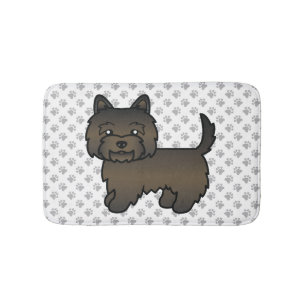 Dark Brindle Cairn Terrier Niedlicher Cartoon Dog Badematte