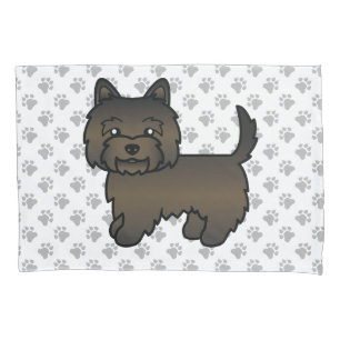 Dark Brindle Cairn Terrier Niedlicher Cartoon Dog Kissenbezug