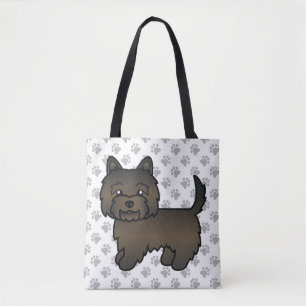 Dark Brindle Cairn Terrier Niedlicher Cartoon Dog Tasche