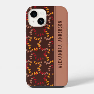 Dark Brown African Ethnic Abstrakt Art Muster iPhone 14 Hülle