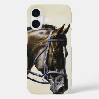 Dark Brown Bay Trakehner Dressage Horse iPhone 16 Hülle