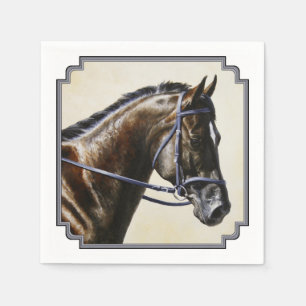 Dark Brown Bay Trakehner Dressage Horse Serviette