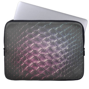 Dark Brown Crocodile Leather Textur Design Laptopschutzhülle