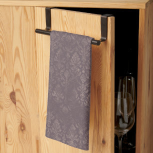 Dark Brown Floral Damask Muster - Küchentücher