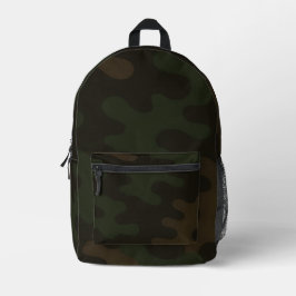 Dark Brown Forest Green Rich Earthy Camouflage Bedruckter Rucksack