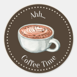 Dark Brown-Kaffeeaufkleber Runder Aufkleber