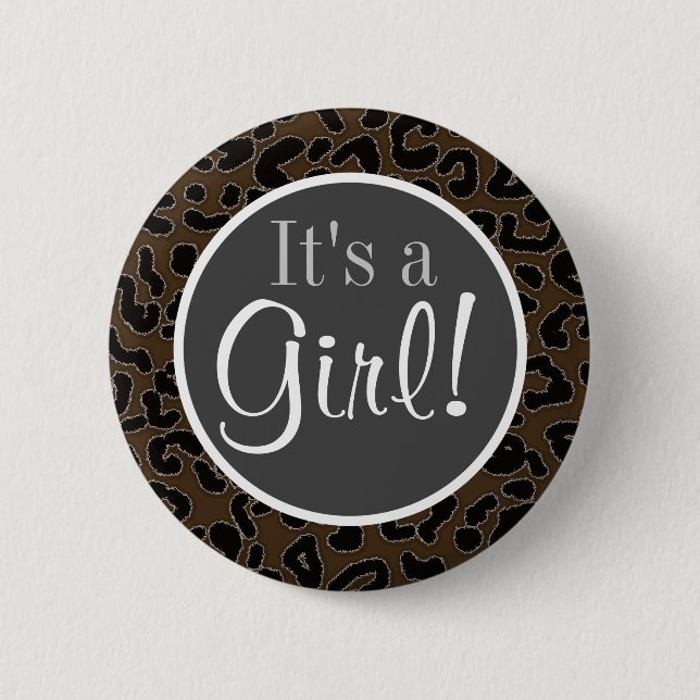 Dark Brown Leopard Print Button (Vorderseite)