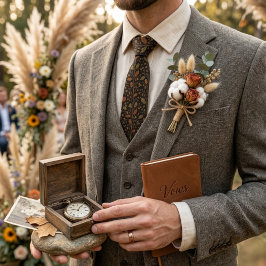 Dark Brown Oak Leaf Damask Krawatte