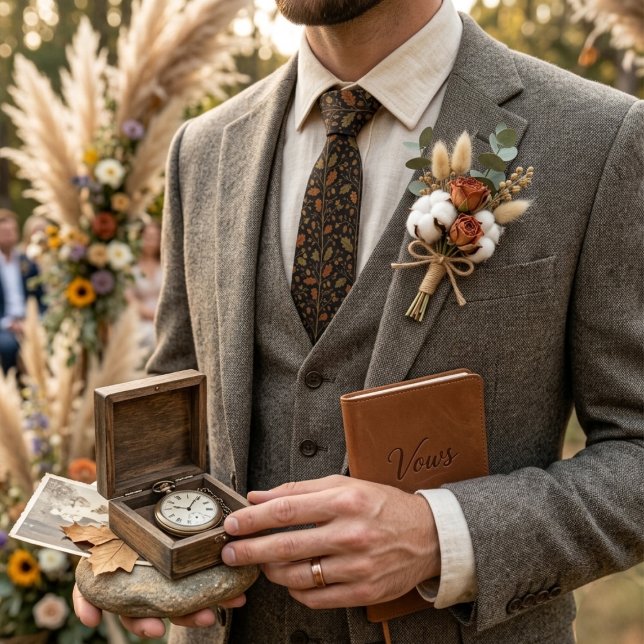 Dark Brown Oak Leaf Damask Krawatte (Von Creator hochgeladen)