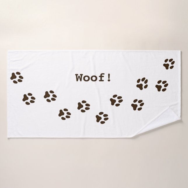 Dark Brown Paw druckt Niedlichen Personalisierten  Badehandtuch (Badehandtuch)
